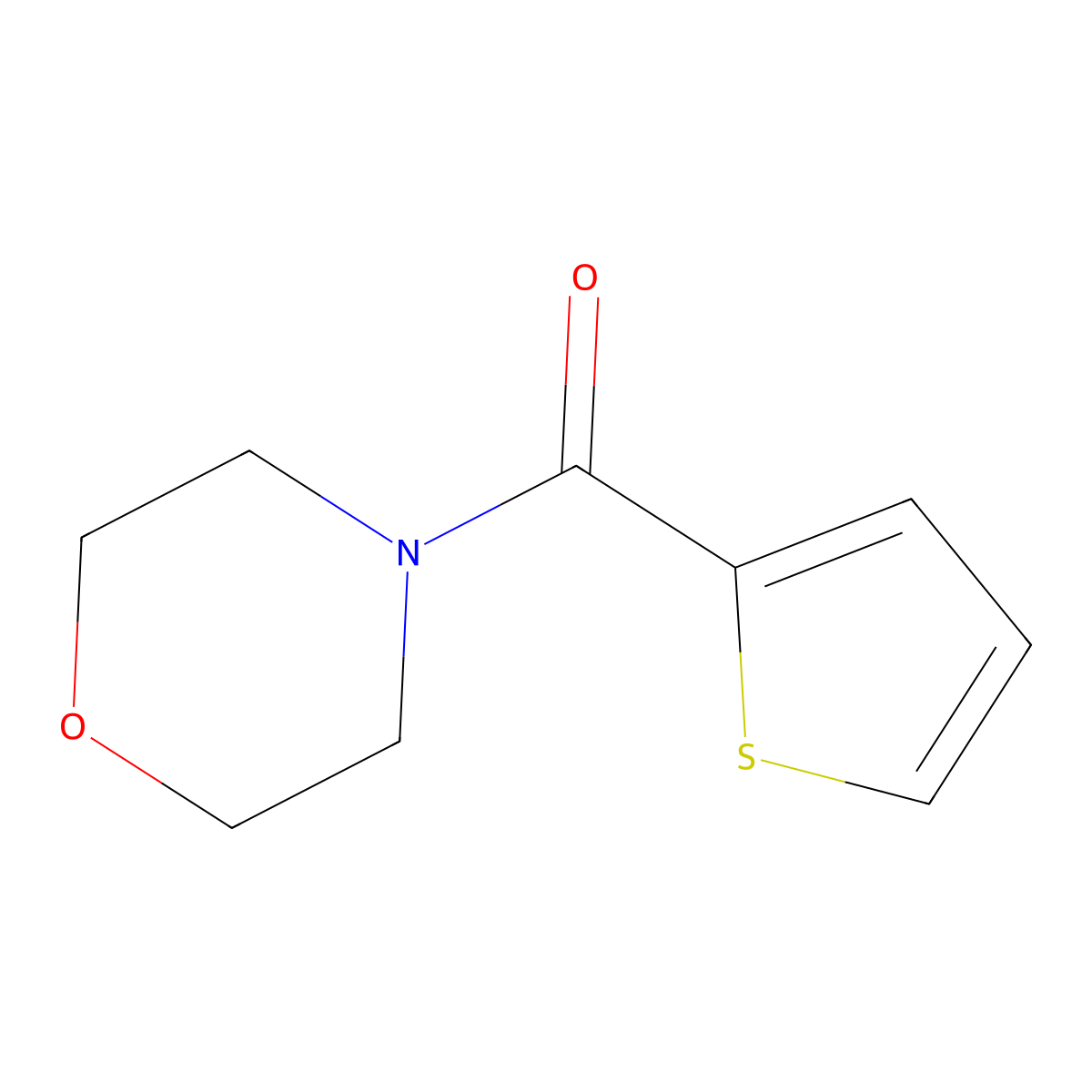 Thiophene-2-carboxylic acid, morpholide molecular structure, CAS 31330-61-7