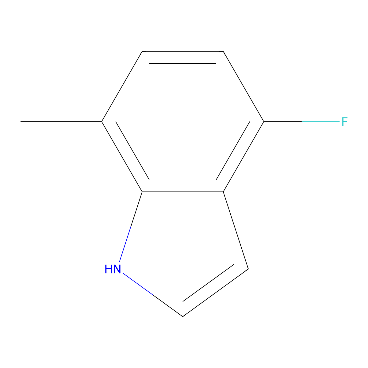 4-Fluoro-7-methyl-1H-indole molecular structure, CAS 313337-32-5