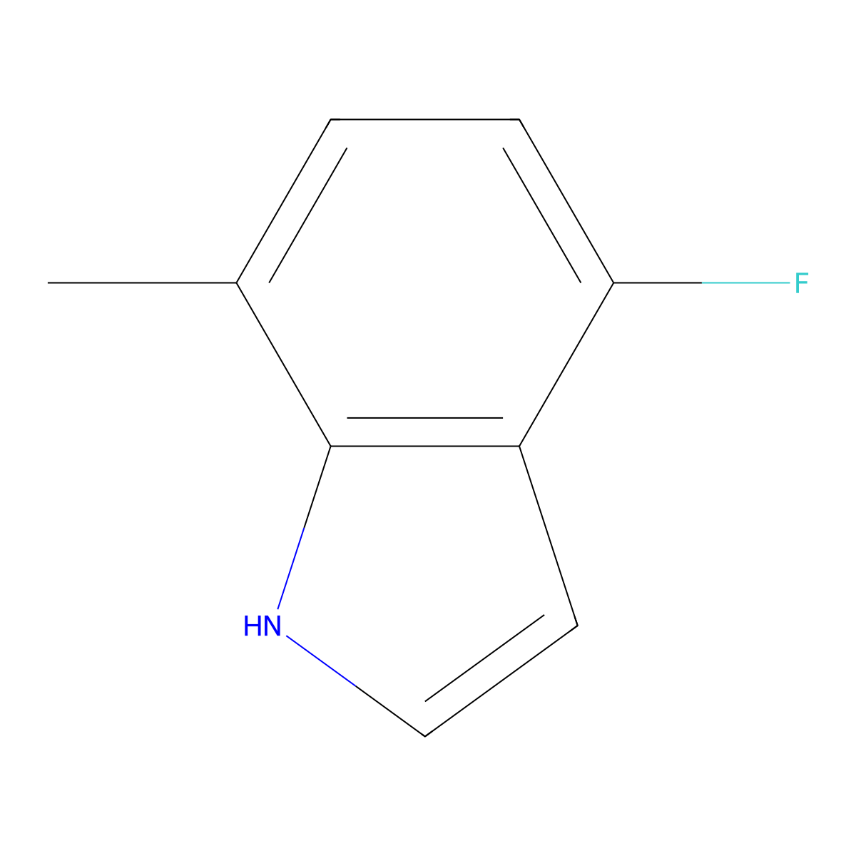 4-Fluoro-7-methyl-1H-indole molecular structure, CAS 313337-32-5