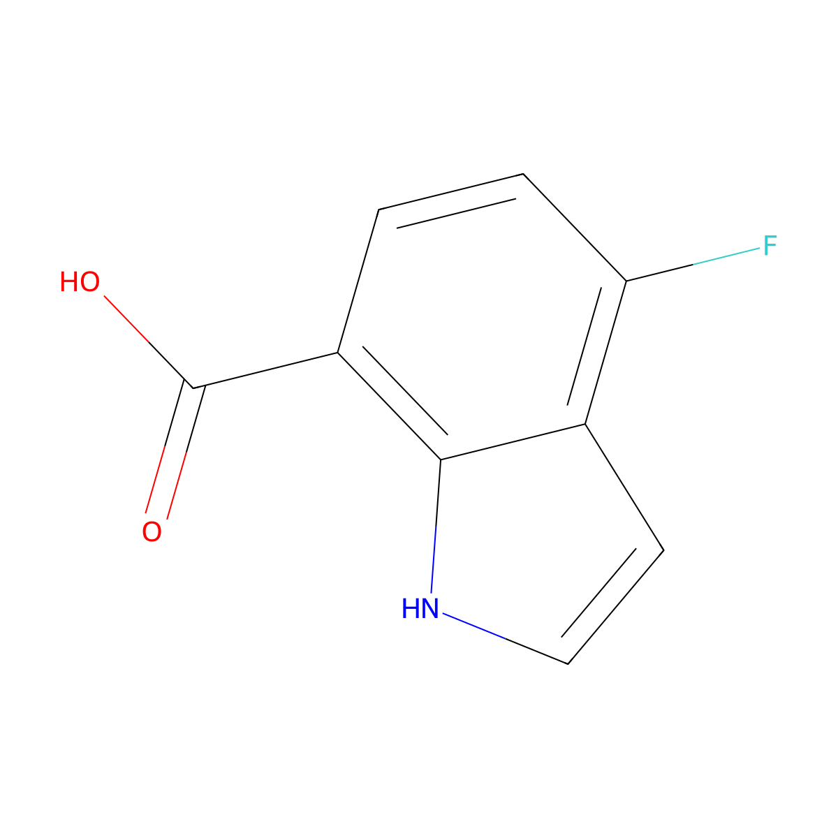 4-fluoro-1H-indole-7-carboxylic Acid molecular structure, CAS 313337-34-7