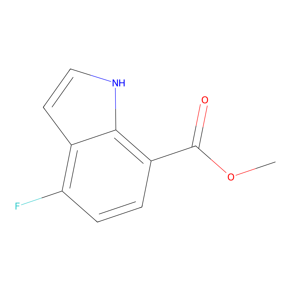 Methyl 4-fluoro-1H-indole-7-carboxylate molecular structure, CAS 313337-35-8