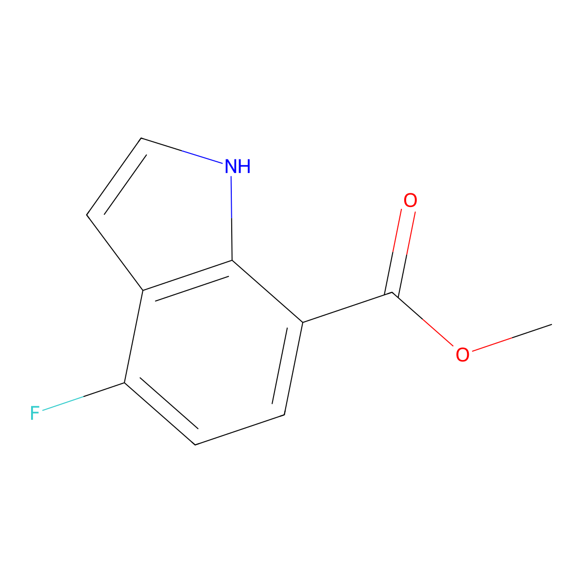 Methyl 4-fluoro-1H-indole-7-carboxylate molecular structure, CAS 313337-35-8