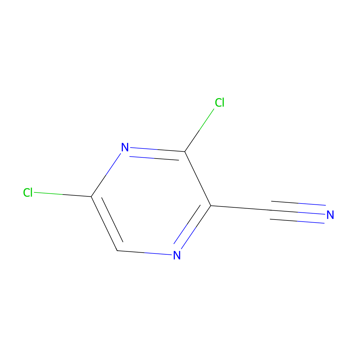 3,5-Dichloropyrazine-2-carbonitrile molecular structure, CAS 313339-92-3