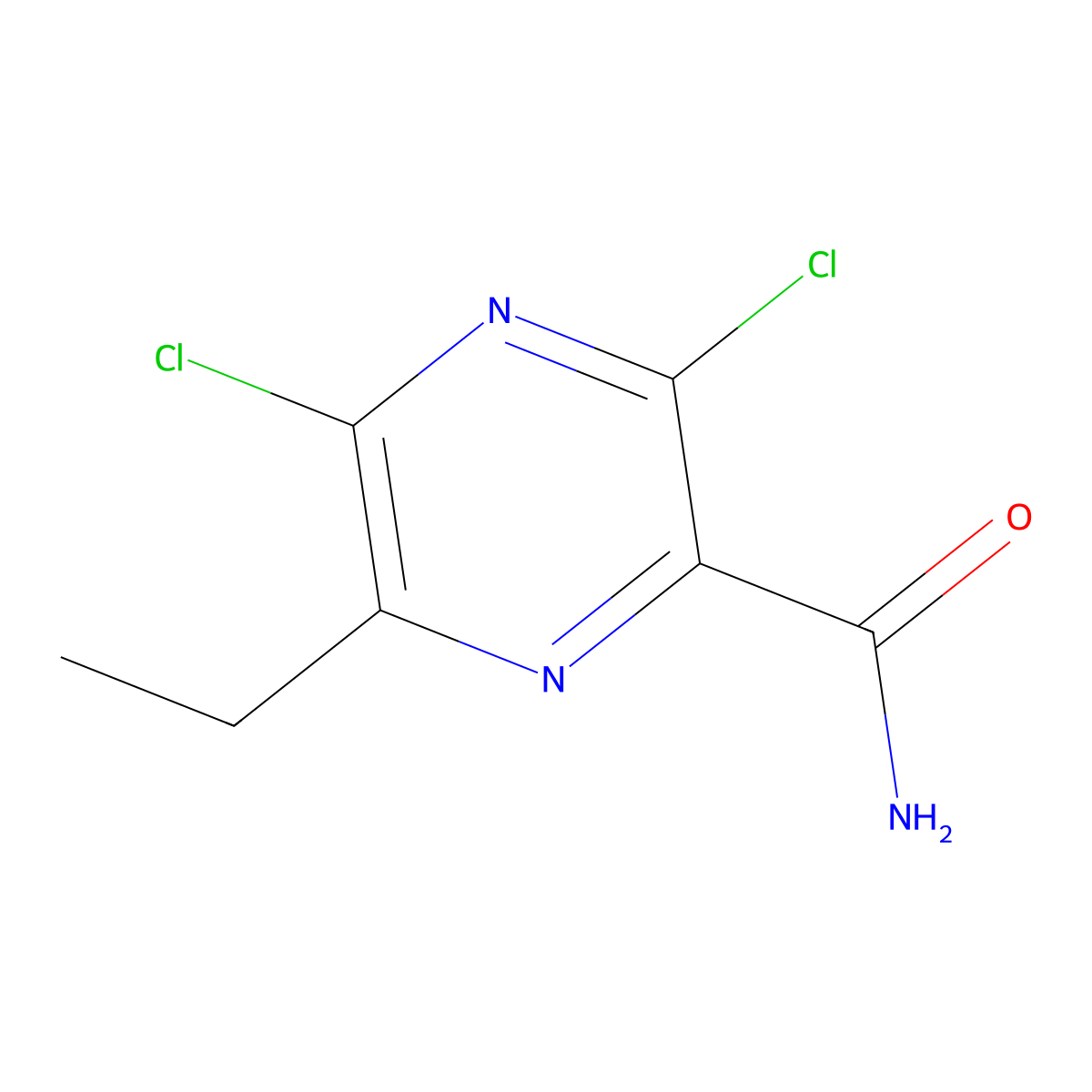 3,5-Dichloro-6-ethylpyrazine-2-carboxamide molecular structure, CAS 313340-08-8