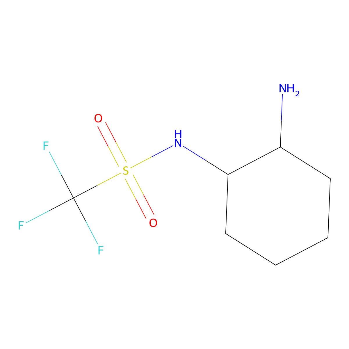 N-((1S,2S)-2-aminocyclohexyl)-1,1,1-trifluoromethanesulfonamide molecular structure, CAS 313342-12-0