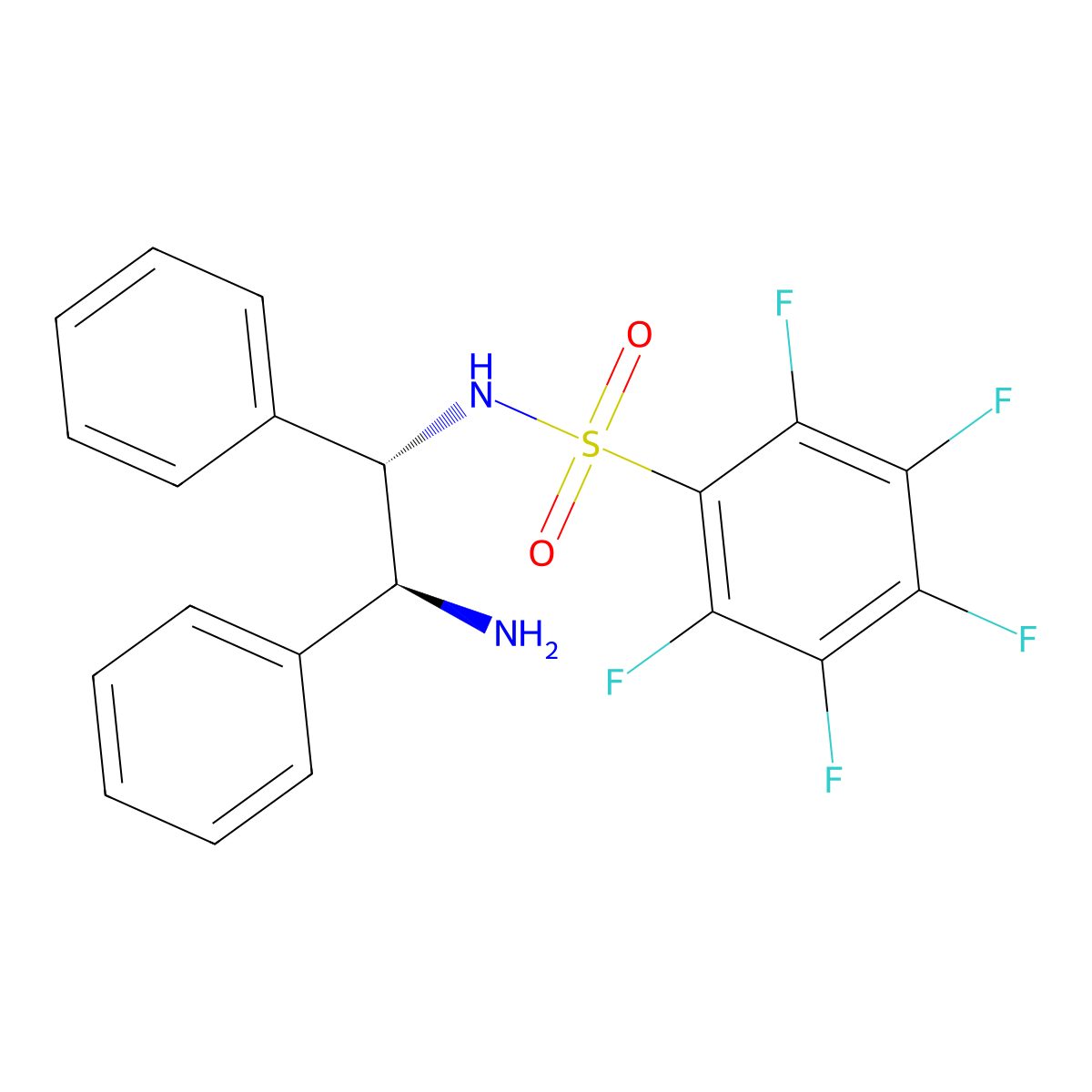 N-((1S,2S)-2-Amino-1,2-diphenylethyl)-2,3,4,5,6-pentafluorobenzenesulfonamide molecular structure, CAS 313342-24-4