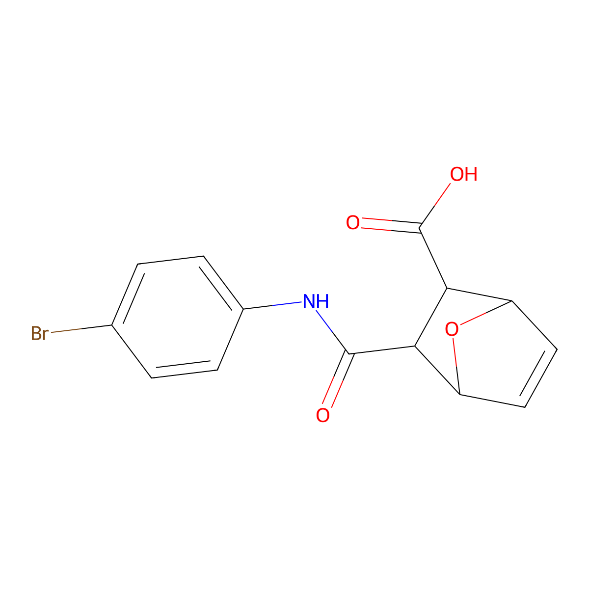 2-[(4-Bromophenyl)carbamoyl]-7-oxabicyclo[2.2.1]hept-5-ene-3-carboxylic acid molecular structure, CAS 313343-47-4