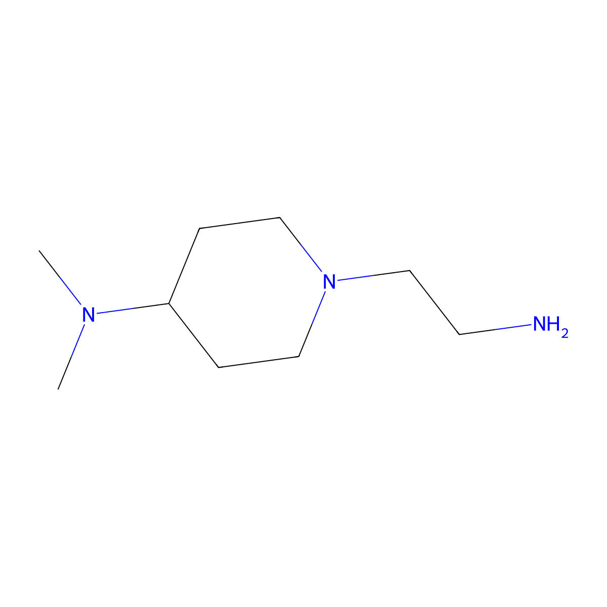 1-(2-aminoethyl)-N,N-dimethylpiperidin-4-amine molecular structure, CAS 313345-08-3