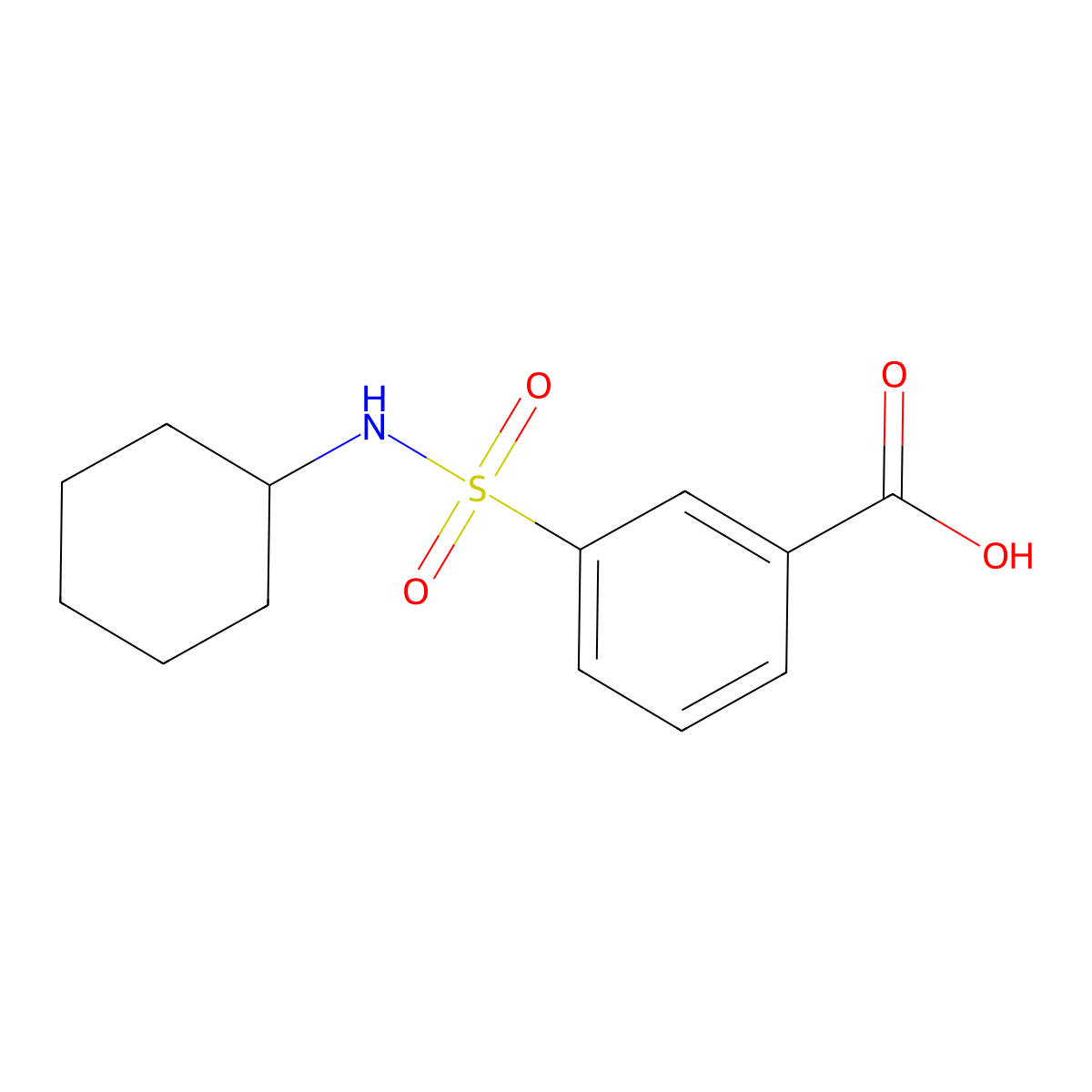 3-(Cyclohexylsulfamoyl)benzoic acid molecular structure, CAS 313346-39-3