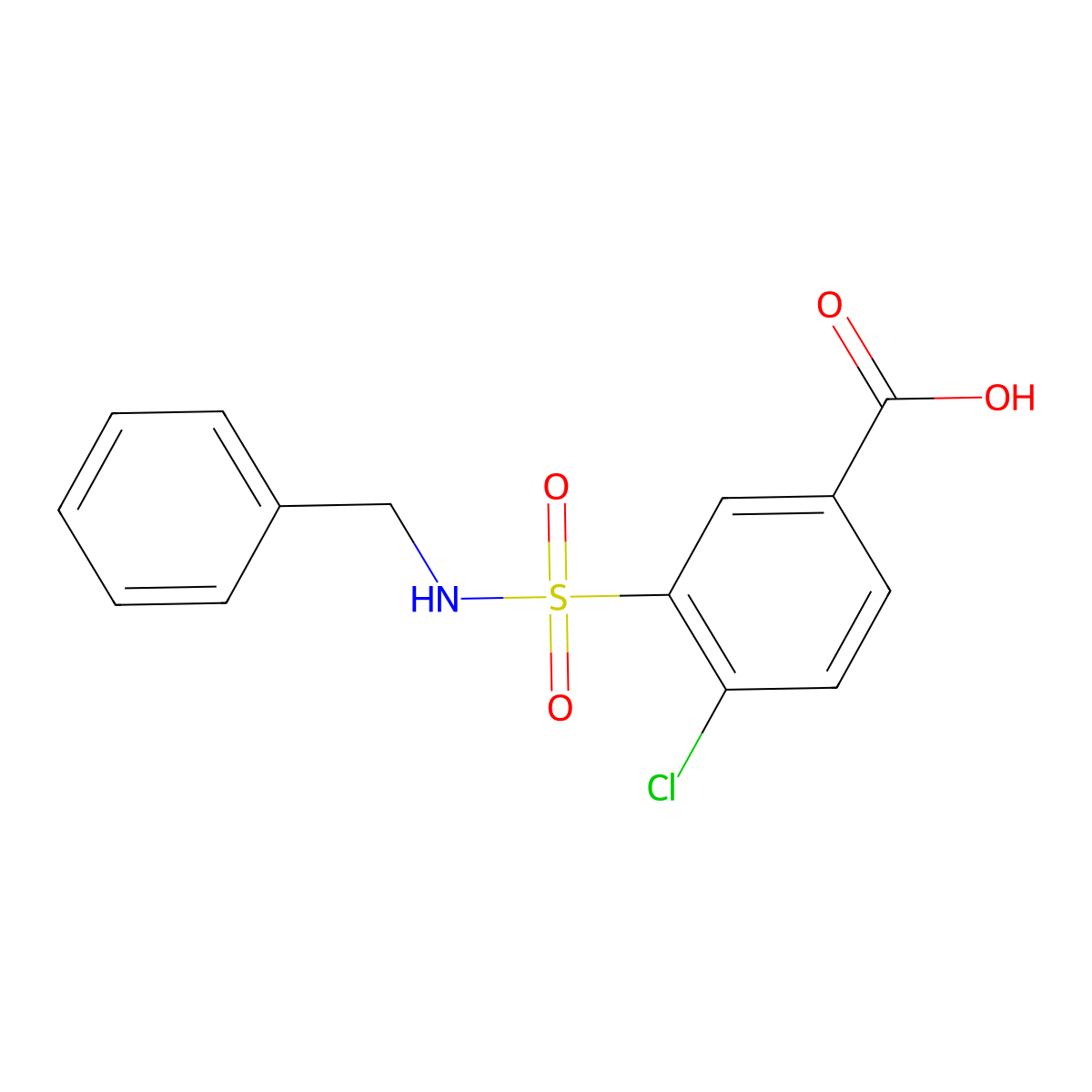 3-(Benzylsulfamoyl)-4-chlorobenzoic acid molecular structure, CAS 313346-44-0