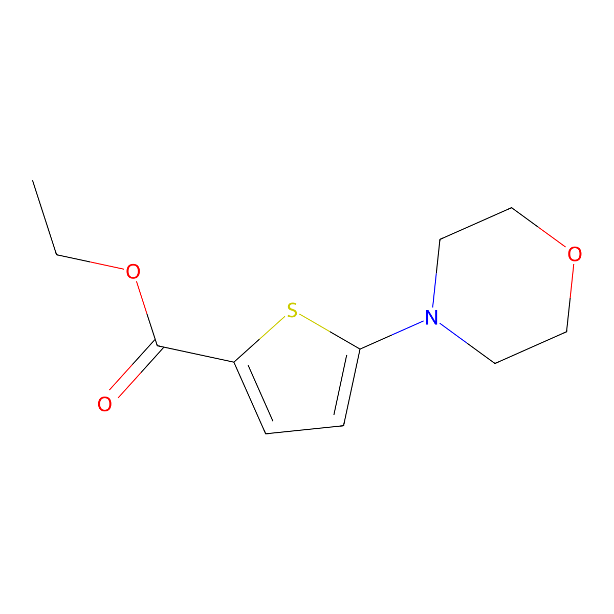 Ethyl 2-morpholinothiophene-5-carboxylate molecular structure, CAS 313352-99-7