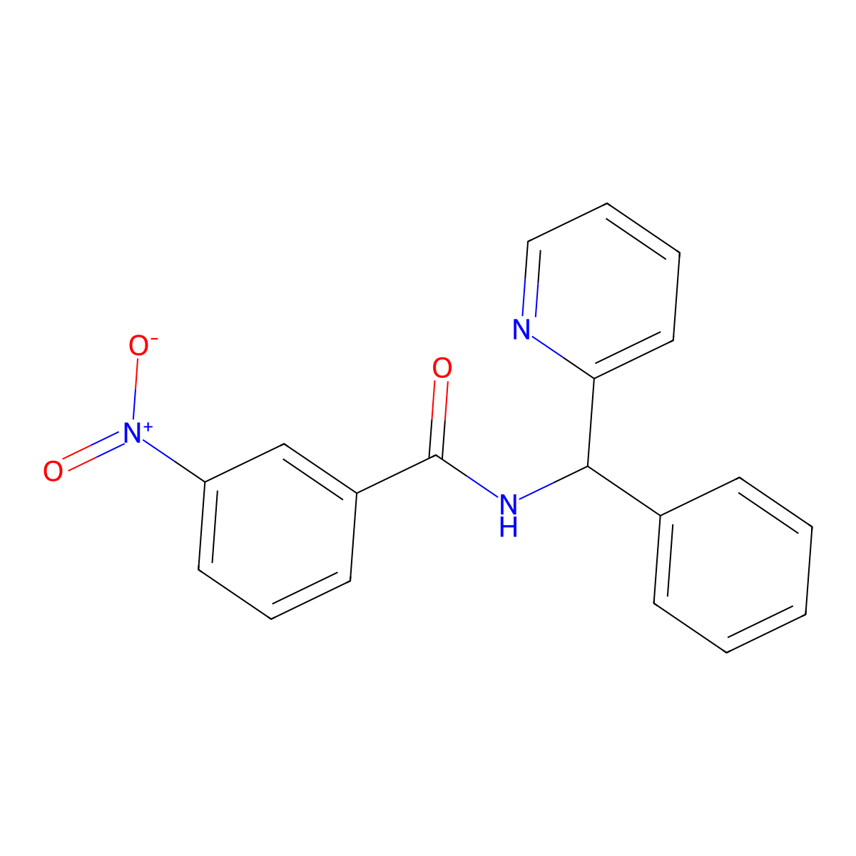 3-nitro-N-[phenyl(pyridin-2-yl)methyl]benzamide molecular structure, CAS 313358-34-8