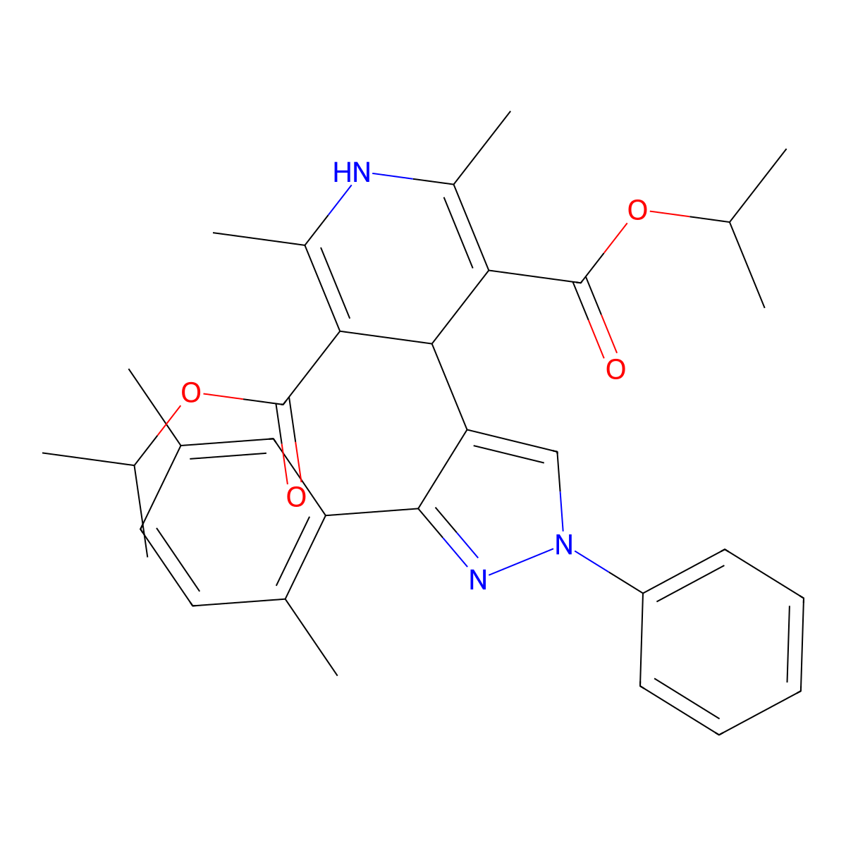 diisopropyl 4-[3-(2,5-dimethylphenyl)-1-phenyl-1H-pyrazol-4-yl]-2,6-dimethyl-1,4-dihydro-3,5-pyridinedicarboxylate molecular structure, CAS 313361-48-7