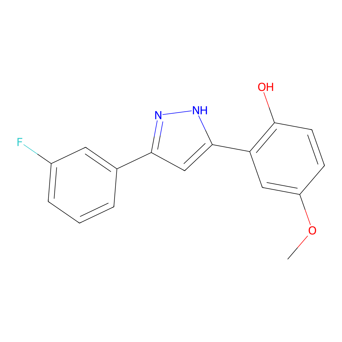 2-(5-(3-fluorophenyl)-1H-pyrazol-3-yl)-4-methoxyphenol molecular structure, CAS 313362-04-8