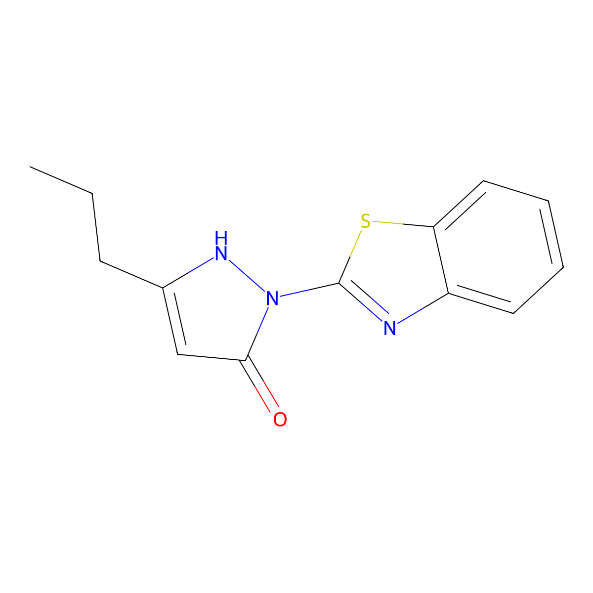 1-(1,3-benzothiazol-2-yl)-3-propyl-1H-pyrazol-5-ol molecular structure, CAS 313362-05-9