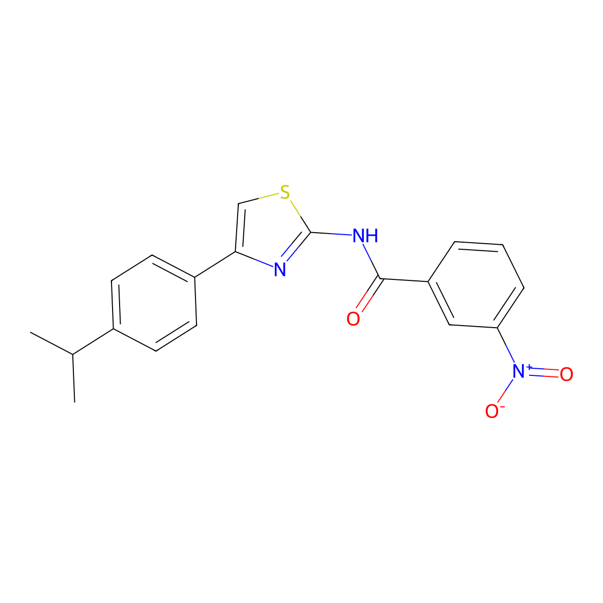 N-(4-(4-isopropylphenyl)thiazol-2-yl)-3-nitrobenzamide molecular structure, CAS 313364-77-1