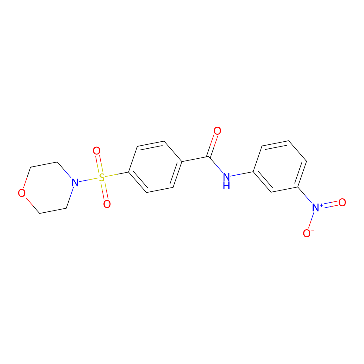 4-(morpholinosulfonyl)-N-(3-nitrophenyl)benzamide molecular structure, CAS 313364-85-1