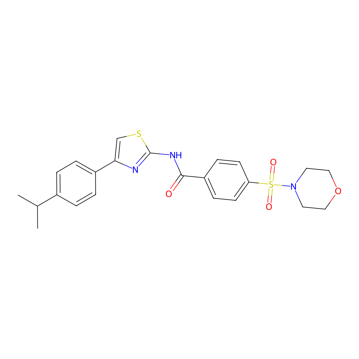 N-(4-(4-isopropylphenyl)thiazol-2-yl)-4-(morpholinosulfonyl)benzamide molecular structure, CAS 313364-86-2