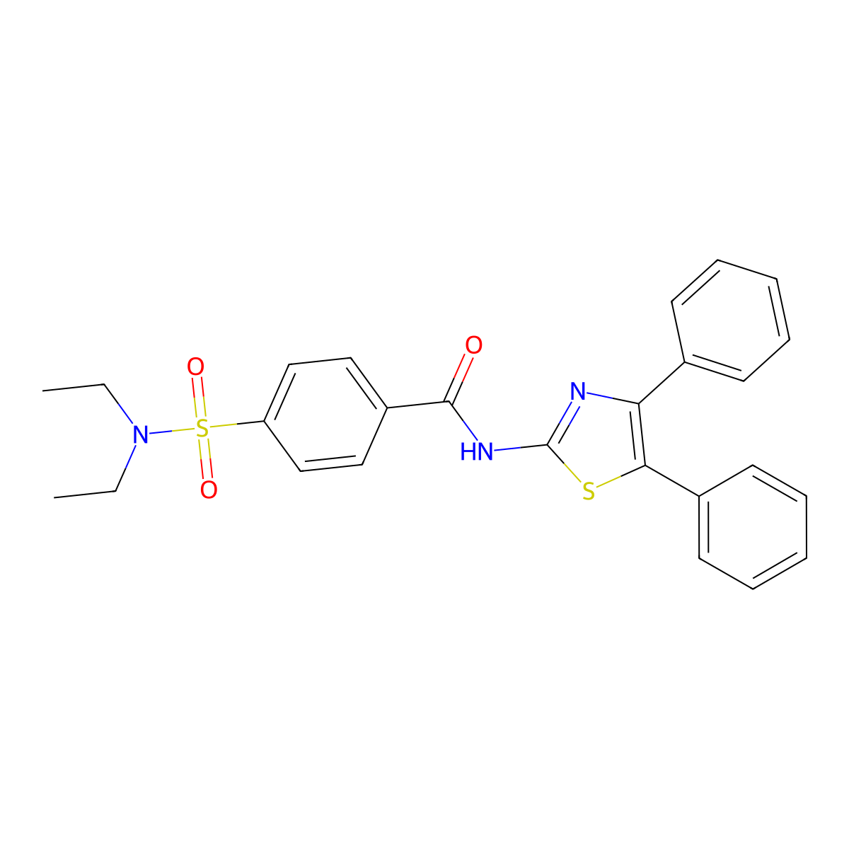 4-(diethylsulfamoyl)-N-(4,5-diphenyl-1,3-thiazol-2-yl)benzamide molecular structure, CAS 313364-90-8