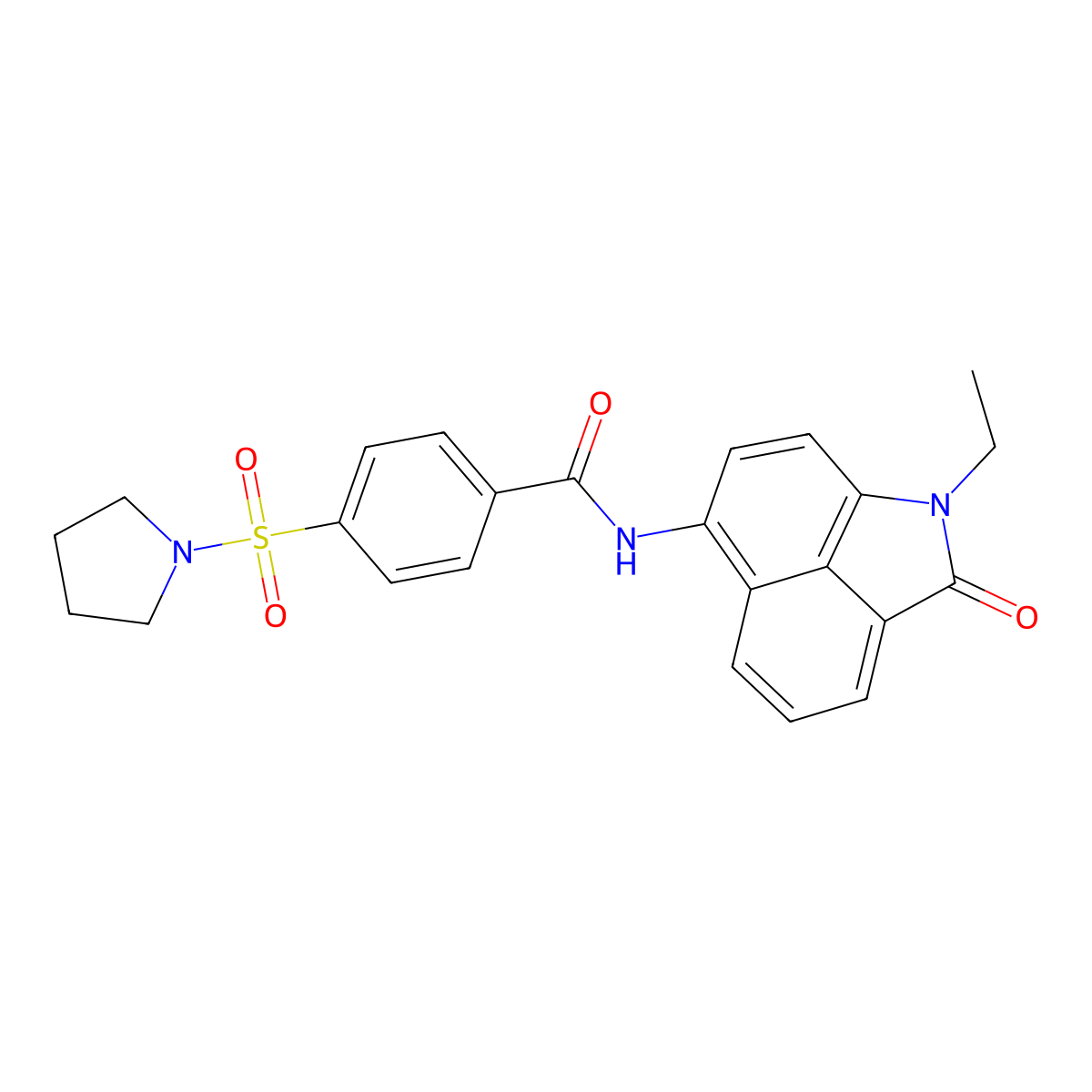 N-(1-ethyl-2-oxo-1,2-dihydrobenzo[cd]indol-6-yl)-4-(pyrrolidin-1-ylsulfonyl)benzamide molecular structure, CAS 313364-94-2