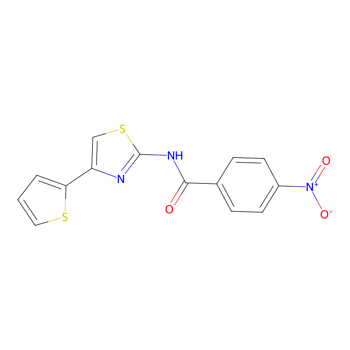 4-Nitro-N-(4-thiophen-2-yl-thiazol-2-yl)-benzamide molecular structure, CAS 313365-83-2