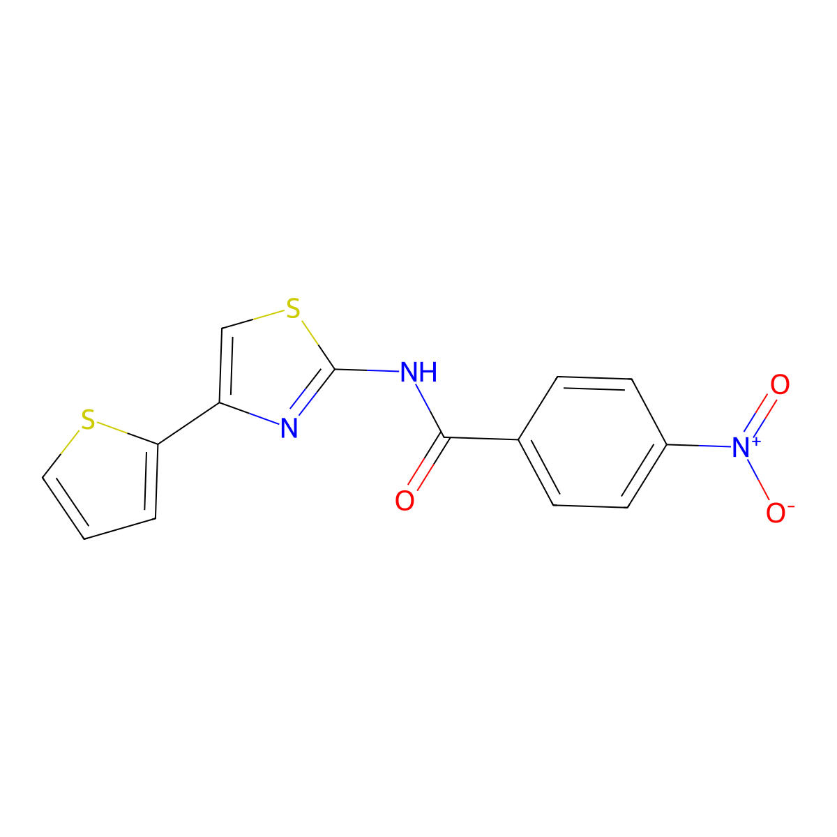 4-Nitro-N-(4-thiophen-2-yl-thiazol-2-yl)-benzamide molecular structure, CAS 313365-83-2