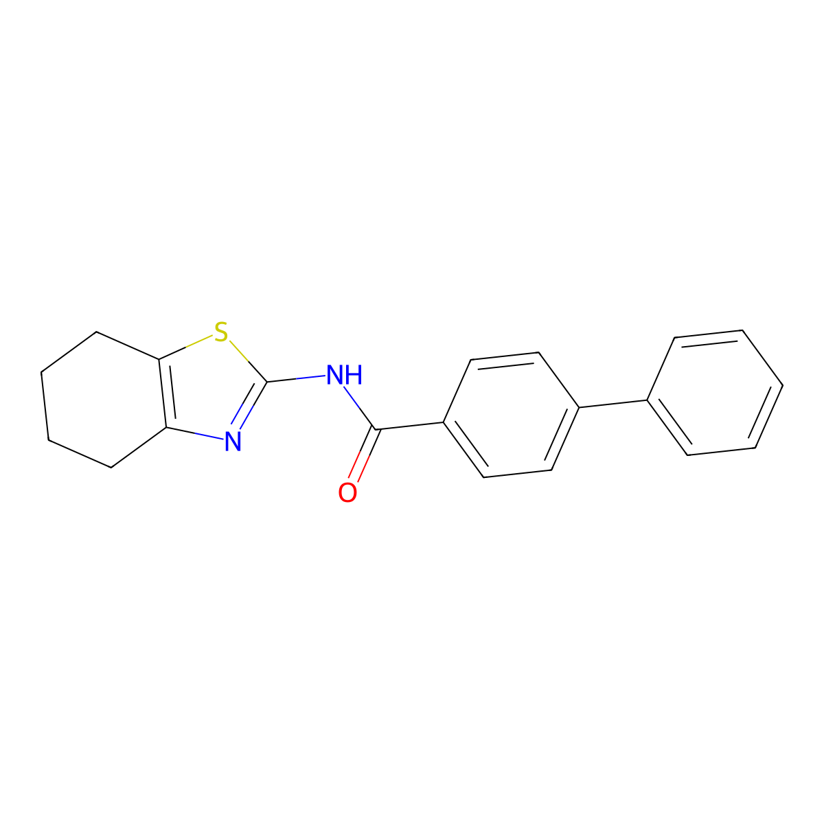 N-(4,5,6,7-tetrahydrobenzo[d]thiazol-2-yl)-[1,1'-biphenyl]-4-carboxamide molecular structure, CAS 313366-01-7