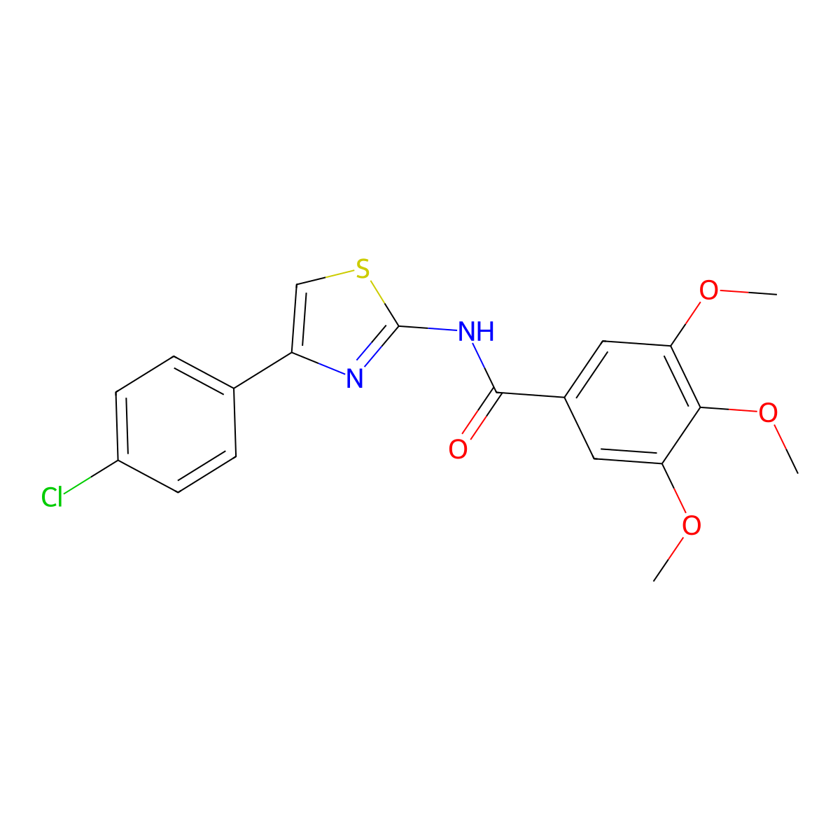 N-[4-(4-chlorophenyl)-1,3-thiazol-2-yl]-3,4,5-trimethoxybenzamide molecular structure, CAS 313366-21-1