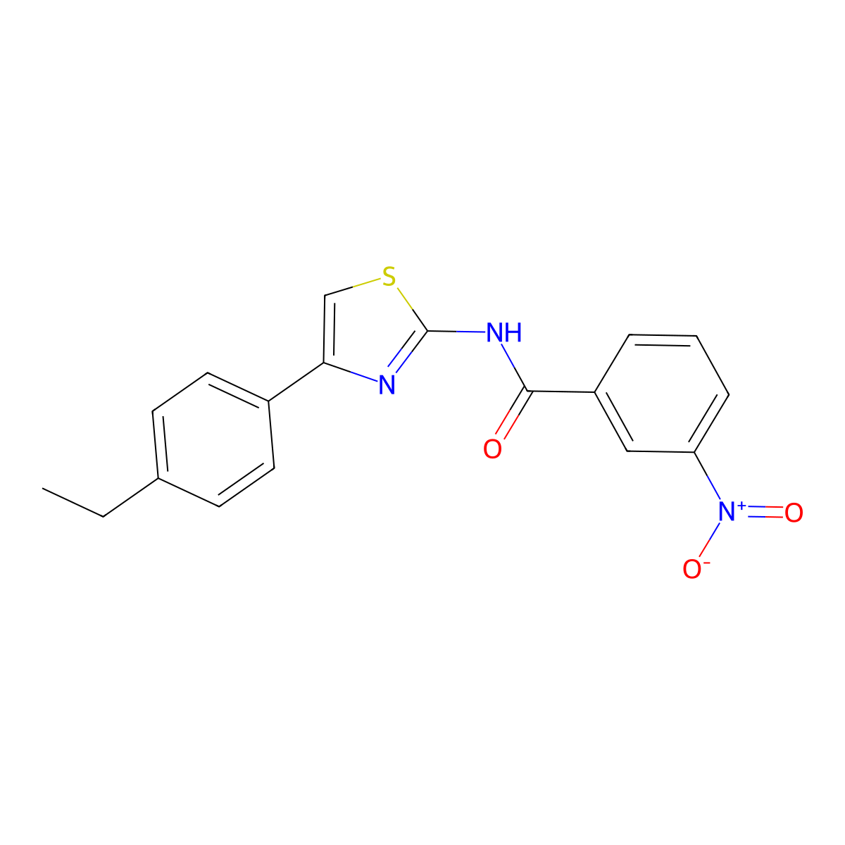 N-[4-(4-ethylphenyl)-1,3-thiazol-2-yl]-3-nitrobenzamide molecular structure, CAS 313366-40-4