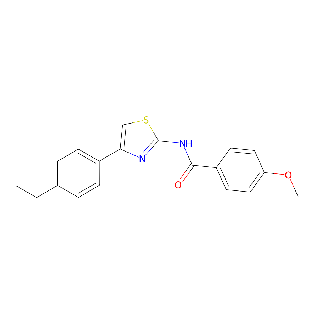 N-[4-(4-ethylphenyl)-1,3-thiazol-2-yl]-4-methoxybenzamide molecular structure, CAS 313366-43-7