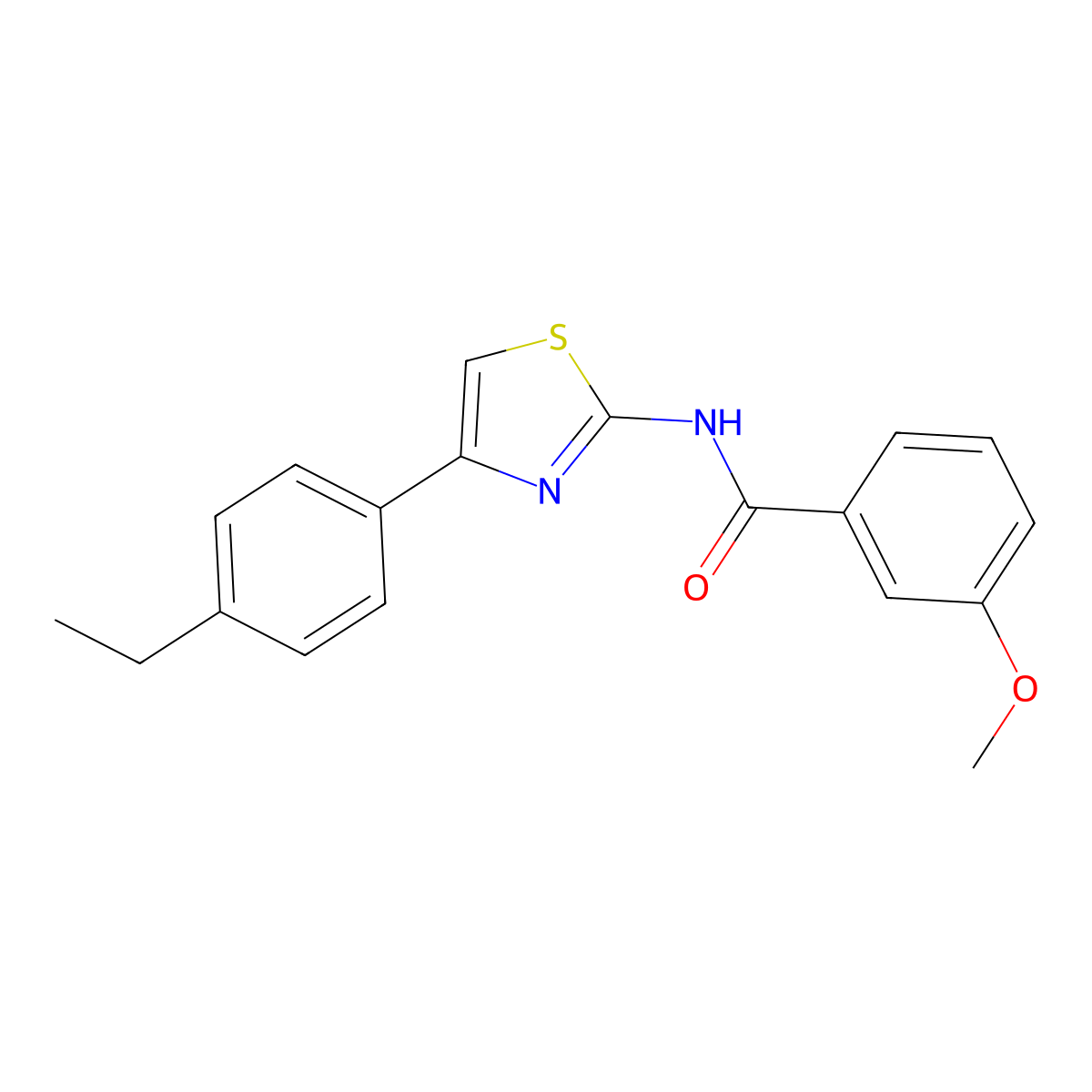 N-[4-(4-ethylphenyl)-1,3-thiazol-2-yl]-3-methoxybenzamide molecular structure, CAS 313366-44-8