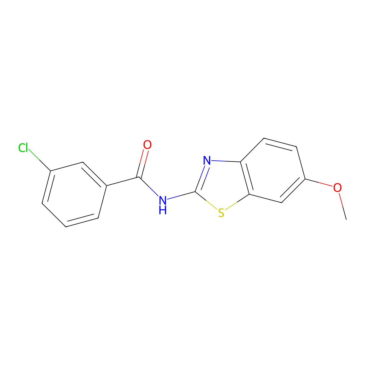 3-chloro-N-(6-methoxy-1,3-benzothiazol-2-yl)benzamide molecular structure, CAS 313367-87-2