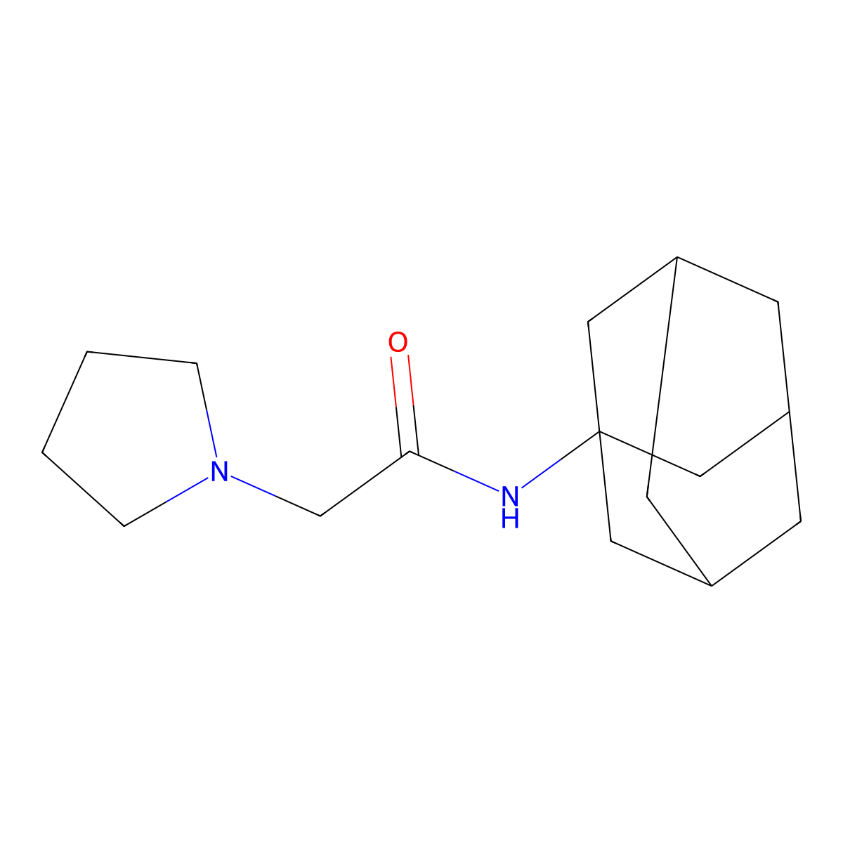 n-(Adamantan-1-yl)-2-(pyrrolidin-1-yl)acetamide molecular structure, CAS 313367-93-0
