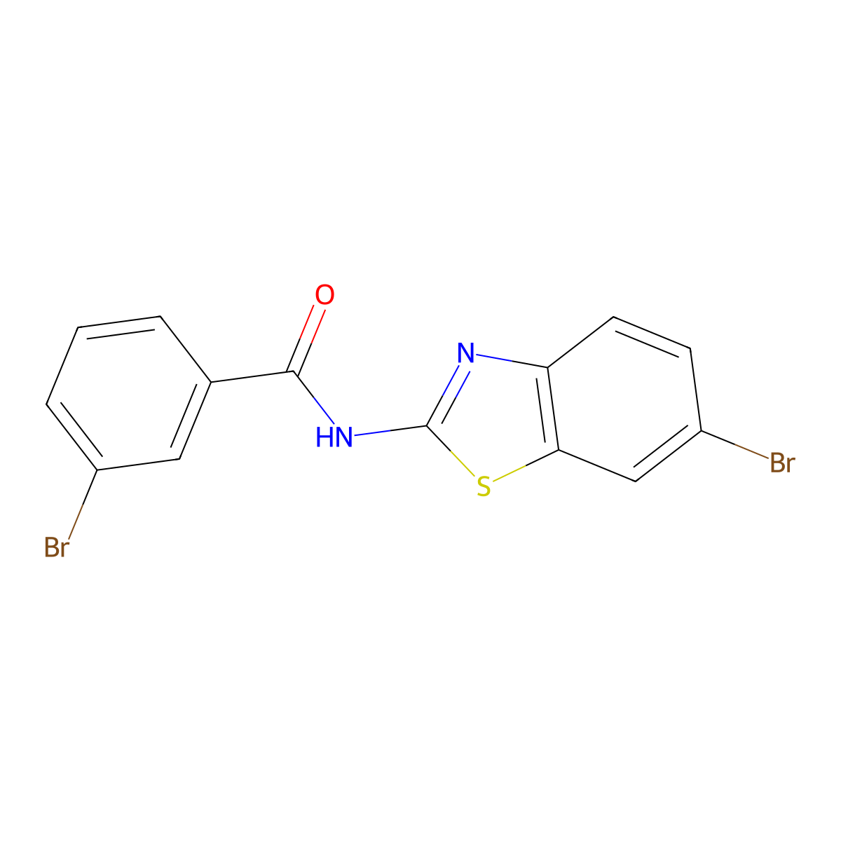 3-bromo-N-(6-bromo-1,3-benzothiazol-2-yl)benzamide molecular structure, CAS 313368-01-3