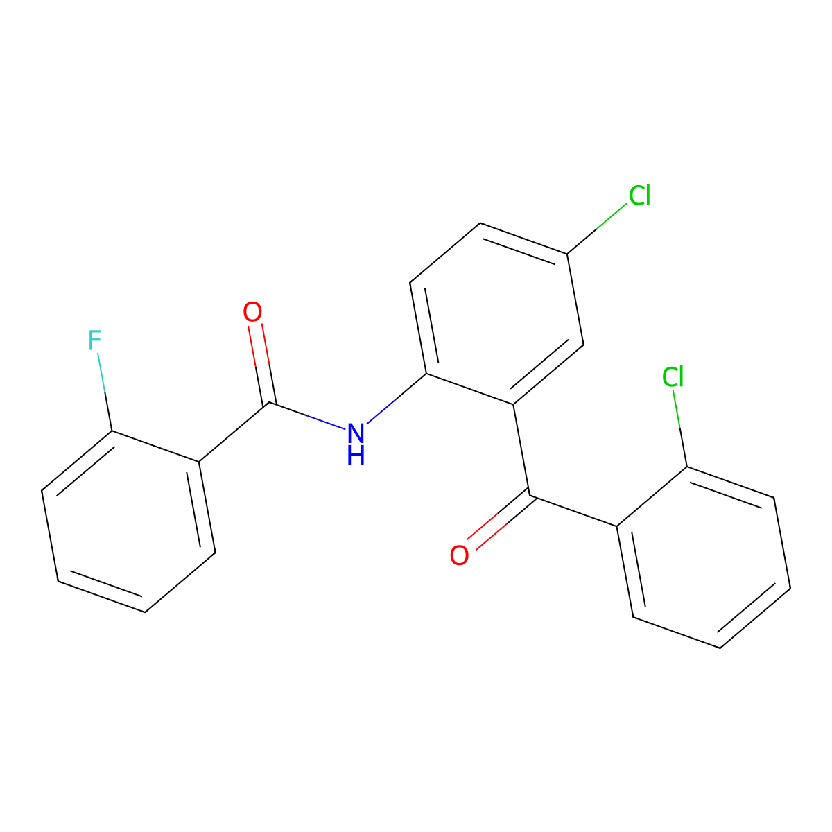 N-[4-chloro-2-(2-chlorobenzoyl)phenyl]-2-fluorobenzamide molecular structure, CAS 313368-18-2