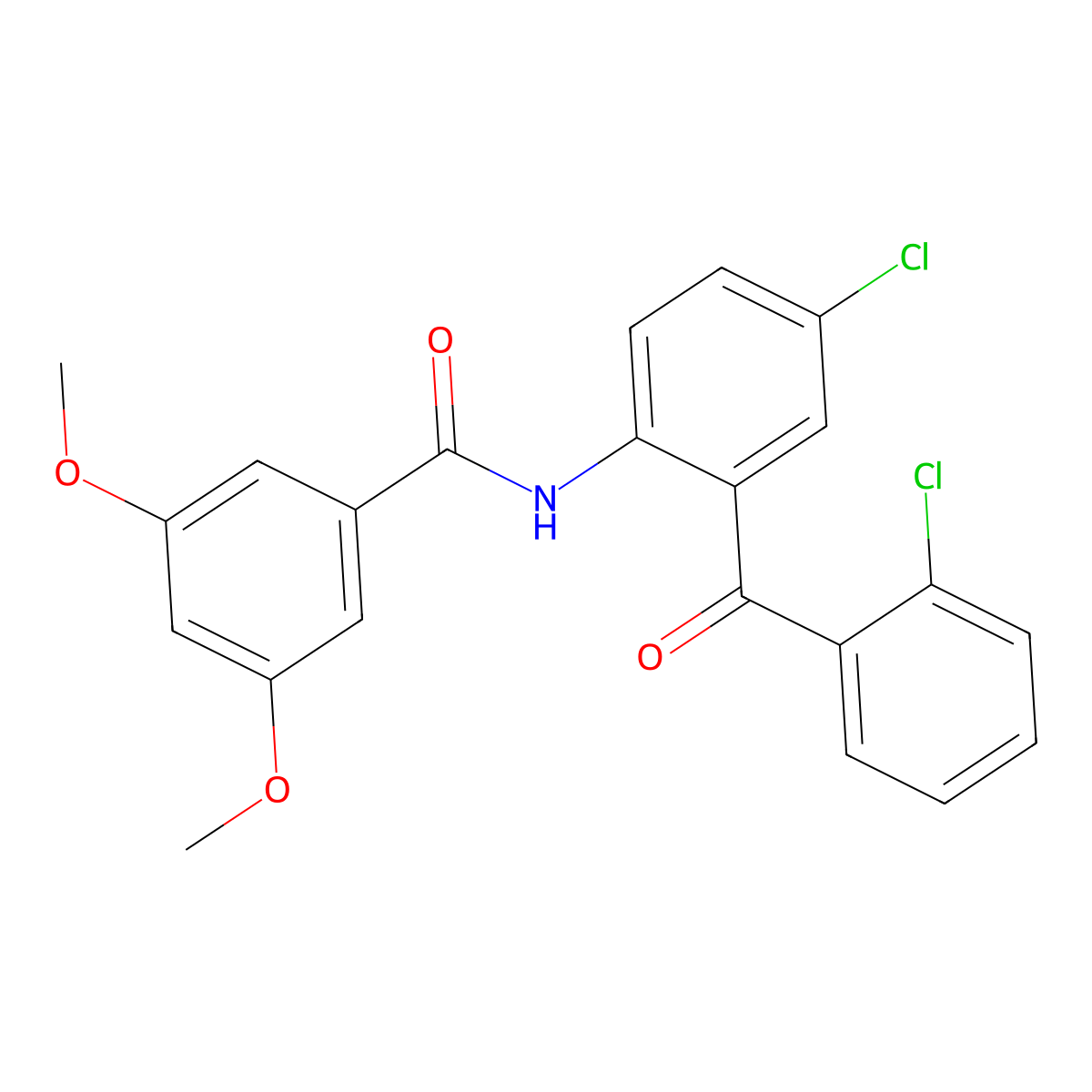 N-(4-chloro-2-(2-chlorobenzoyl)phenyl)-3,5-dimethoxybenzamide molecular structure, CAS 313368-23-9