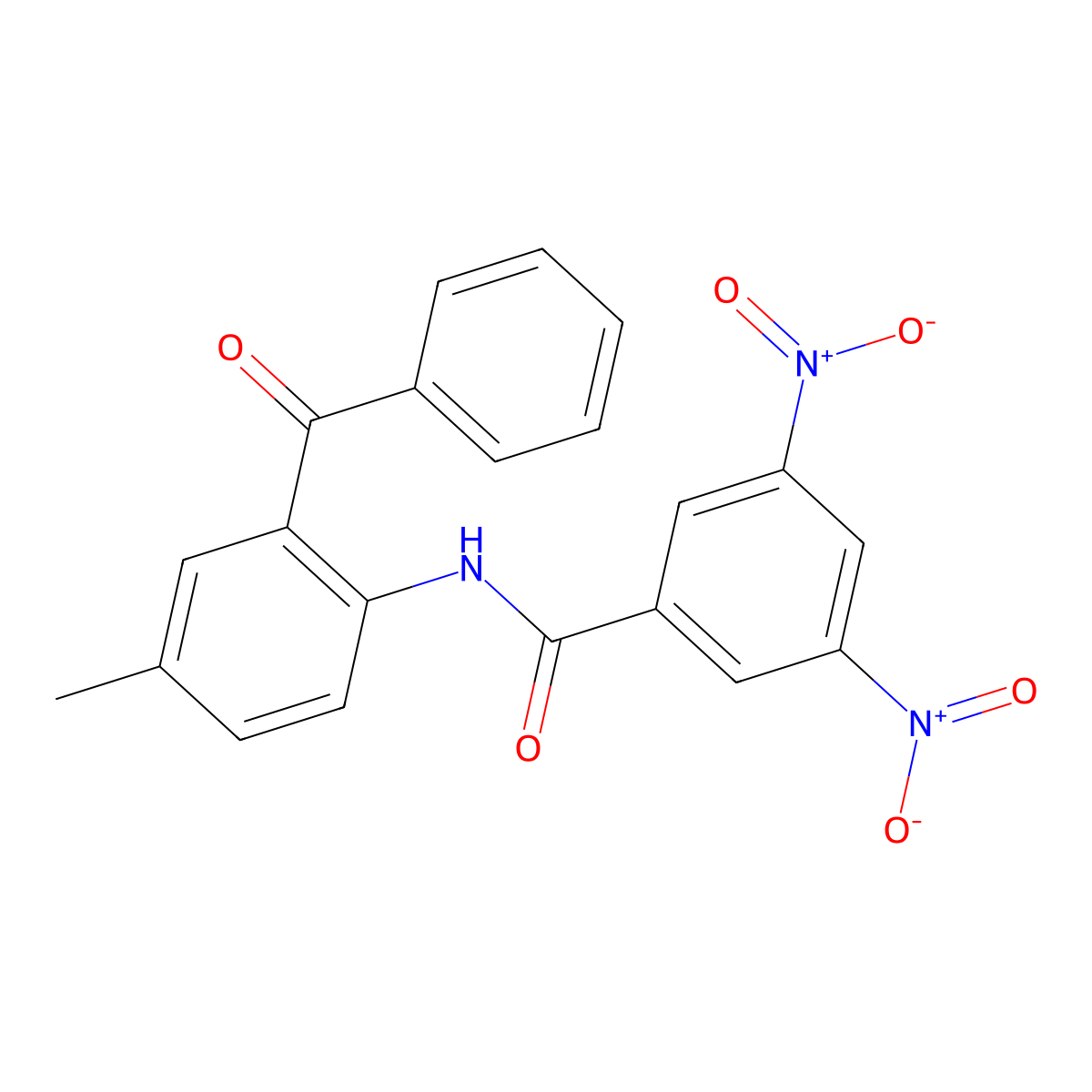 N-(2-benzoyl-4-methylphenyl)-3,5-dinitrobenzamide molecular structure, CAS 313368-51-3