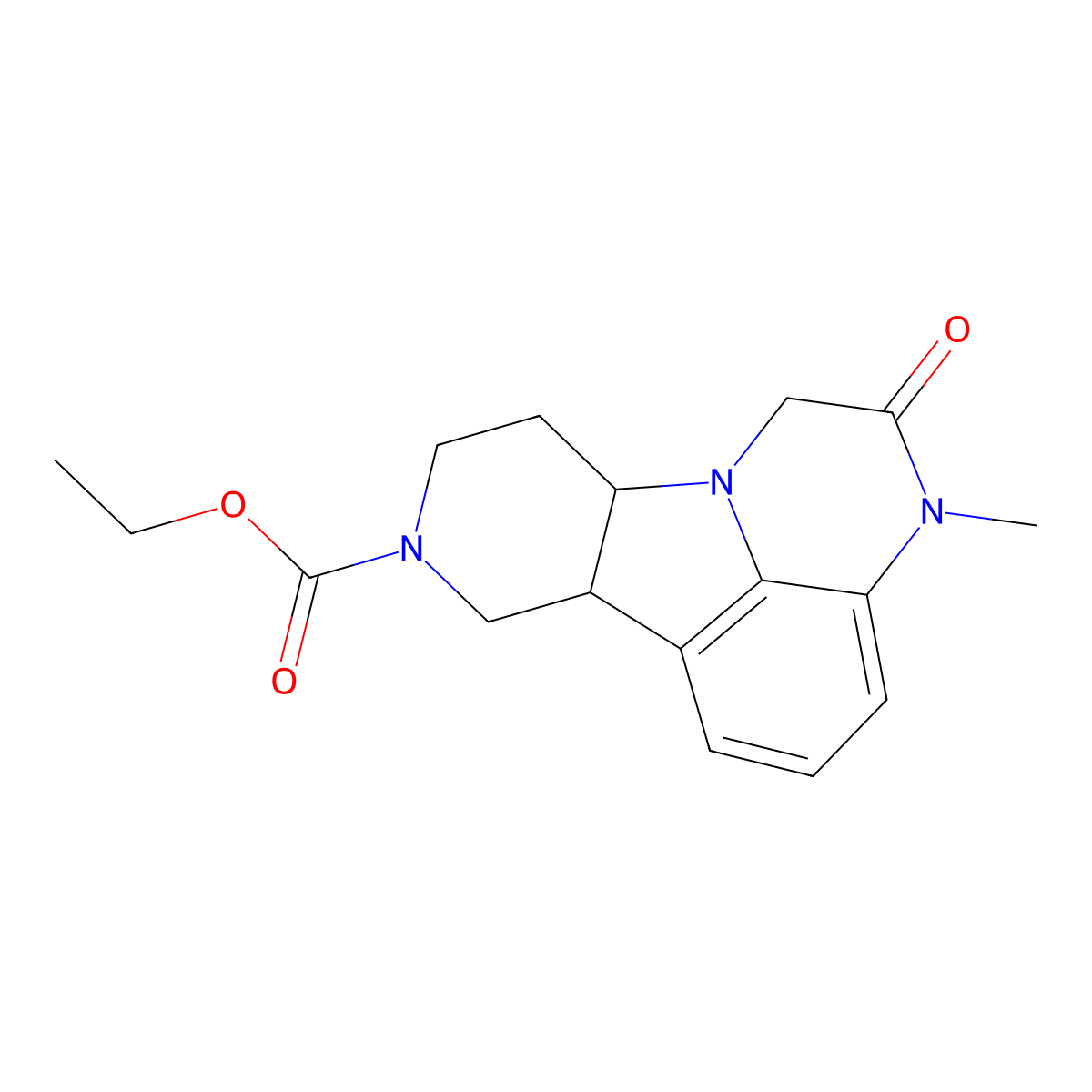 (6bR,10aS)-Ethyl 3-methyl-2-oxo-2,3,6b,7,10,10a-hexahydro-1H-pyrido[3',4':4,5]pyrrolo[1,2,3-de]quinoxaline-8(9H)-carboxylate molecular structure, CAS 313369-25-4