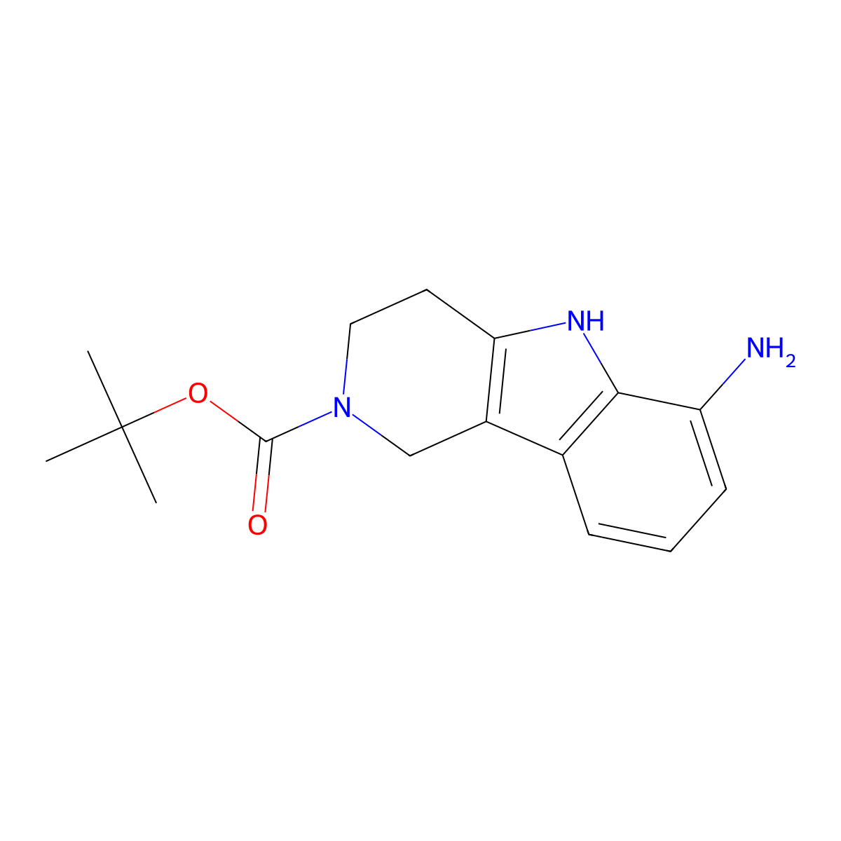 tert-Butyl 6-amino-3,4-dihydro-1H-pyrido[4,3-b]indole-2(5H)-carboxylate molecular structure, CAS 313369-40-3