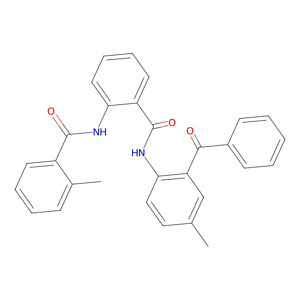 N-(2-benzoyl-4-methylphenyl)-2-(2-methylbenzamido)benzamide molecular structure, CAS 313369-82-3