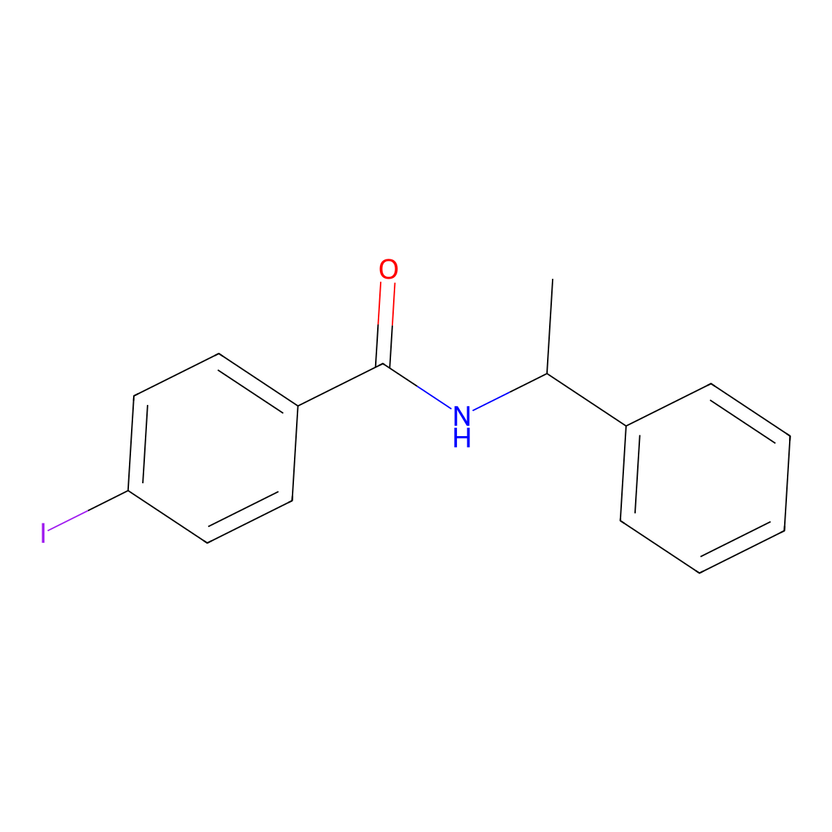 4-iodo-N-(1-phenylethyl)benzamide molecular structure, CAS 313370-10-4