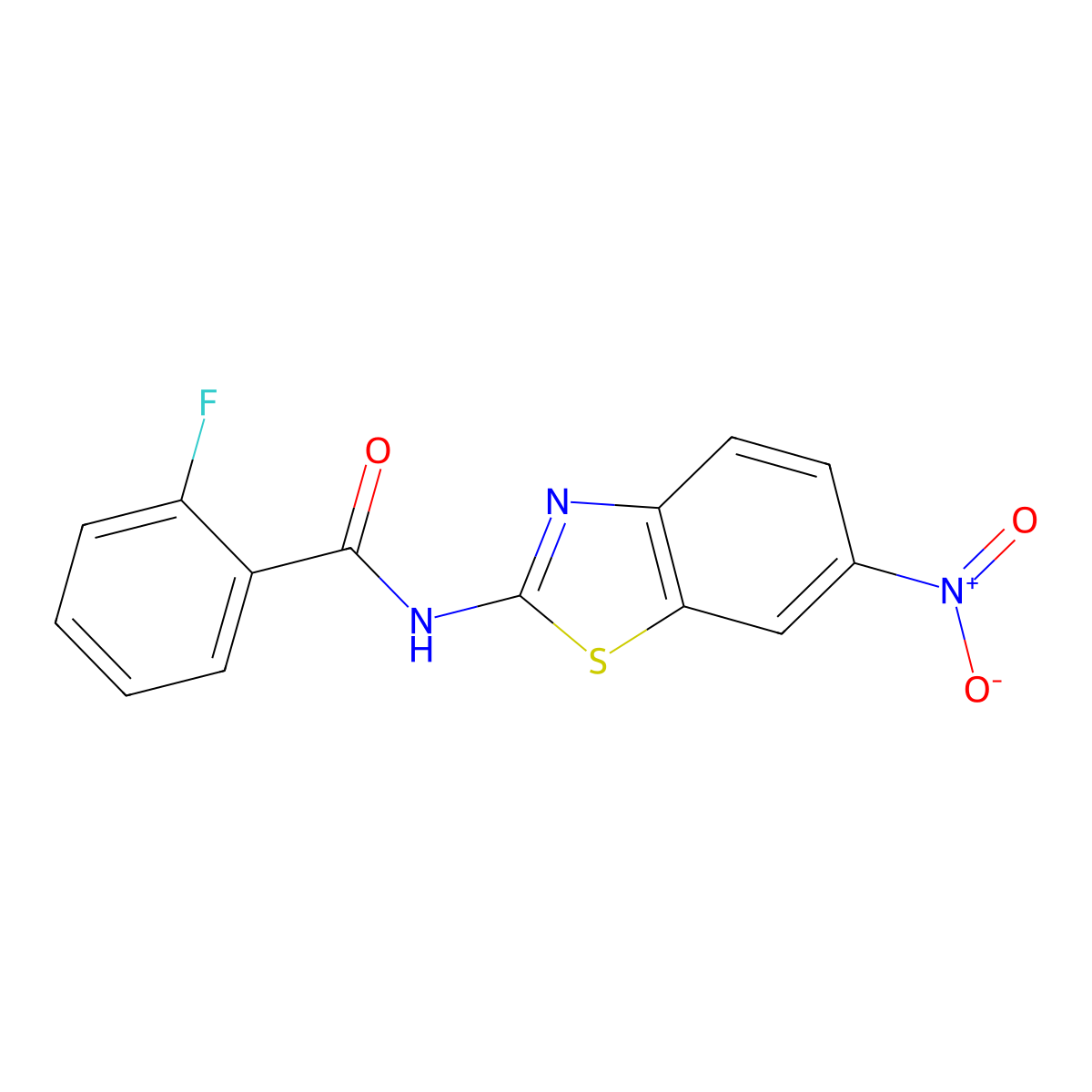 2-fluoro-N-(6-nitro-1,3-benzothiazol-2-yl)benzamide molecular structure, CAS 313370-25-1