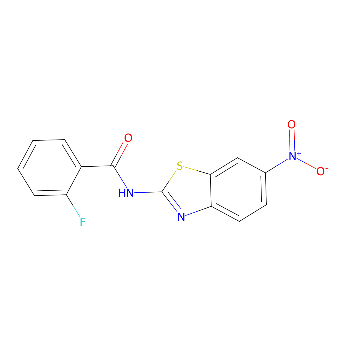 2-fluoro-N-(6-nitro-1,3-benzothiazol-2-yl)benzamide molecular structure, CAS 313370-25-1