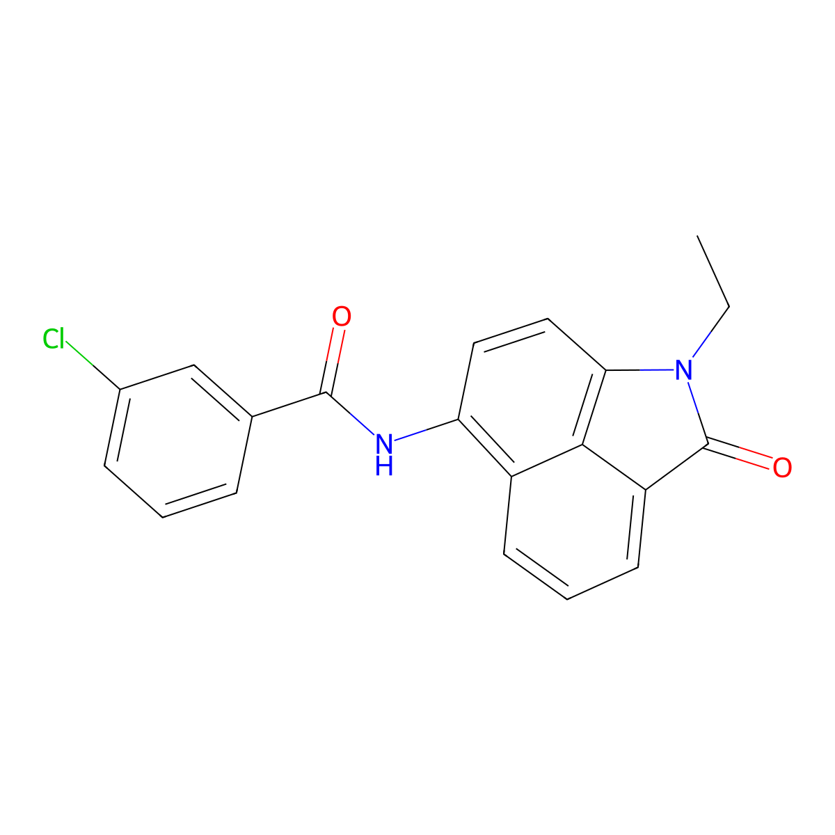 3-chloro-N-(1-ethyl-2-oxo-1,2-dihydrobenzo[cd]indol-6-yl)benzamide molecular structure, CAS 313371-38-9