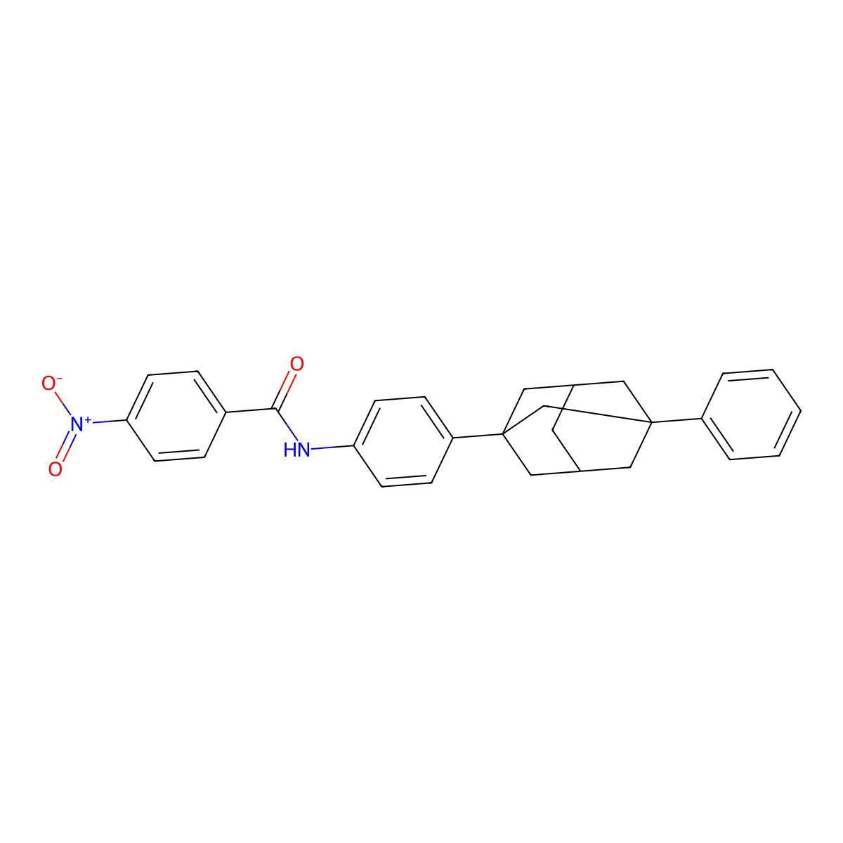 4-nitro-N-[4-(3-phenyl-1-adamantyl)phenyl]benzamide molecular structure, CAS 313371-51-6