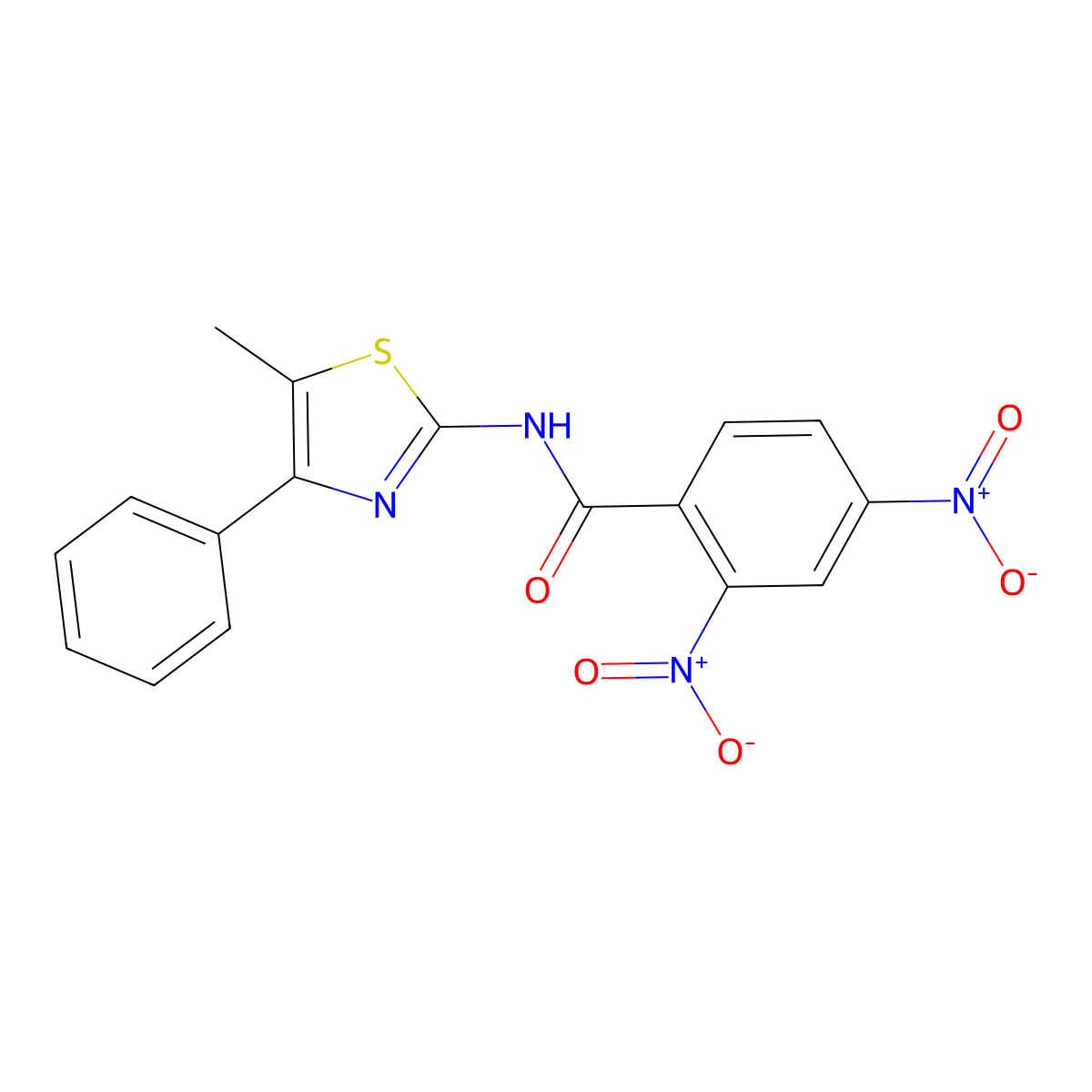 N-(5-methyl-4-phenyl-1,3-thiazol-2-yl)-2,4-dinitrobenzamide molecular structure, CAS 313371-55-0