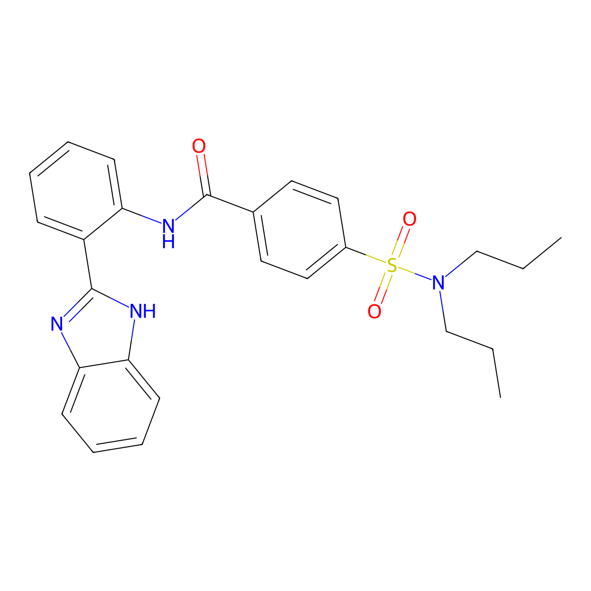 N-(2-(1H-benzo[d]imidazol-2-yl)phenyl)-4-(N,N-dipropylsulfamoyl)benzamide molecular structure, CAS 313371-59-4