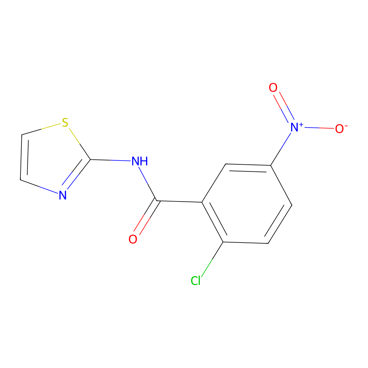 2-chloro-5-nitro-N-(1,3-thiazol-2-yl)benzamide molecular structure, CAS 313371-86-7