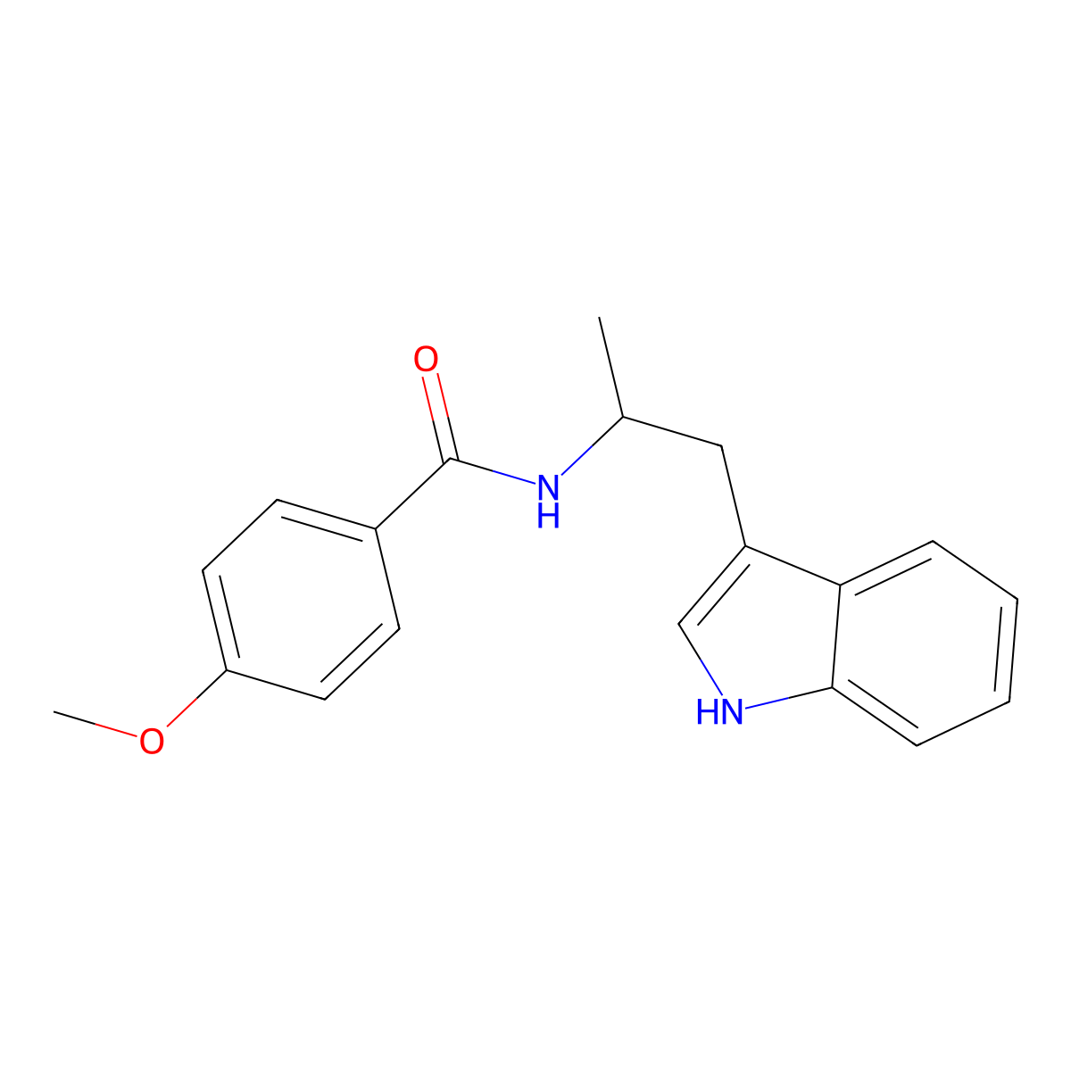 N-[1-(1H-indol-3-yl)propan-2-yl]-4-methoxybenzamide molecular structure, CAS 313372-09-7