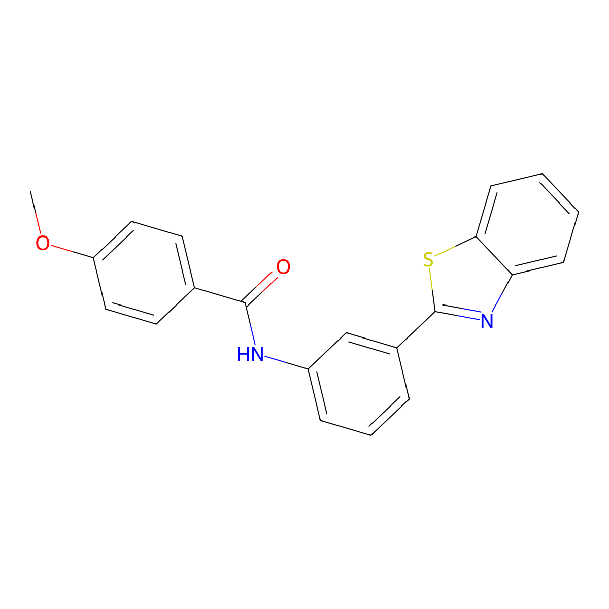 N-[3-(1,3-benzothiazol-2-yl)phenyl]-4-methoxybenzamide molecular structure, CAS 313372-16-6